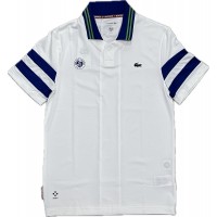 CAMISA LACOSTE POLO ROLAND GARROS MEDVEDEV - BRANCO/AZUL/VERDE